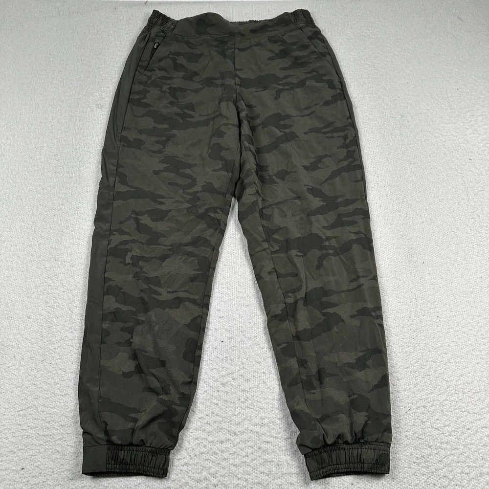 Athleta Brooklyn Textured Lined Jogger Pants Womens 8P Tapered Green Camo
